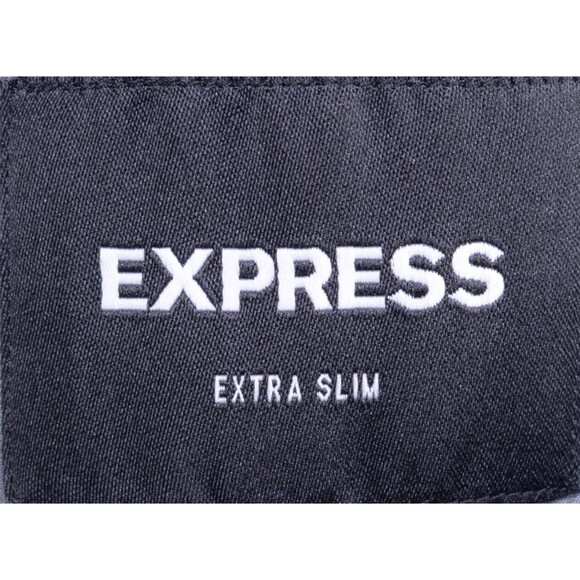 Express Men's Sport Coat Blazer Two Button Solid Black Wool Blend EXTRA SLIM 39L - Picture 10 of 14